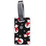 Christmas Texture, Retro Background With Snowmen Luggage Tag (one side)