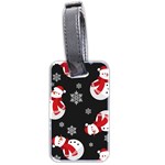 Christmas Texture, Retro Background With Snowmen Luggage Tag (two sides)