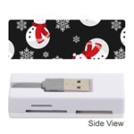 Christmas Texture, Retro Background With Snowmen Memory Card Reader (Stick)