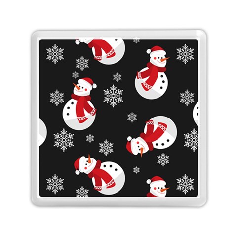 Christmas Texture, Retro Background With Snowmen Memory Card Reader (Square) from ArtsNow.com Front