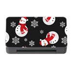 Christmas Texture, Retro Background With Snowmen Memory Card Reader with CF