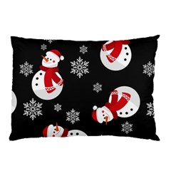 Christmas Texture, Retro Background With Snowmen Pillow Case (Two Sides) from ArtsNow.com Front