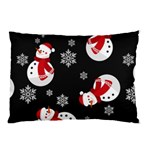 Christmas Texture, Retro Background With Snowmen Pillow Case (Two Sides)