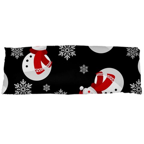 Christmas Texture, Retro Background With Snowmen Body Pillow Case Dakimakura (Two Sides) from ArtsNow.com Front