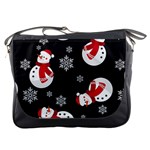 Christmas Texture, Retro Background With Snowmen Messenger Bag