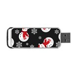 Christmas Texture, Retro Background With Snowmen Portable USB Flash (One Side)