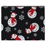 Christmas Texture, Retro Background With Snowmen Cosmetic Bag (XXXL)