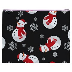 Christmas Texture, Retro Background With Snowmen Cosmetic Bag (XXXL) from ArtsNow.com Back