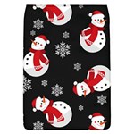 Christmas Texture, Retro Background With Snowmen Removable Flap Cover (L)