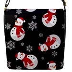 Christmas Texture, Retro Background With Snowmen Flap Closure Messenger Bag (S)