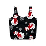 Christmas Texture, Retro Background With Snowmen Full Print Recycle Bag (S)