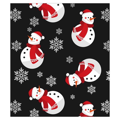 Christmas Texture, Retro Background With Snowmen Drawstring Pouch (Small) from ArtsNow.com Back