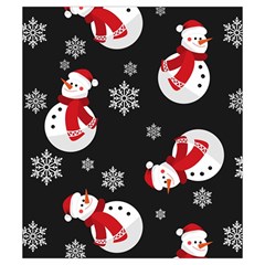 Christmas Texture, Retro Background With Snowmen Drawstring Pouch (Small) from ArtsNow.com Back