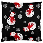 Christmas Texture, Retro Background With Snowmen Standard Premium Plush Fleece Cushion Case (One Side)