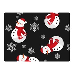 Christmas Texture, Retro Background With Snowmen Two Sides Premium Plush Fleece Blanket (Mini) from ArtsNow.com 35 x27  Blanket Front