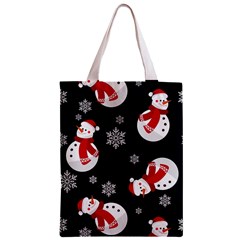 Christmas Texture, Retro Background With Snowmen Zipper Classic Tote Bag from ArtsNow.com Back