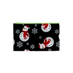 Christmas Texture, Retro Background With Snowmen Cosmetic Bag (XS)