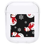 Christmas Texture, Retro Background With Snowmen Hard PC AirPods 1/2 Case