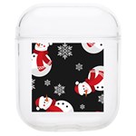 Christmas Texture, Retro Background With Snowmen Soft TPU AirPods 1/2 Case