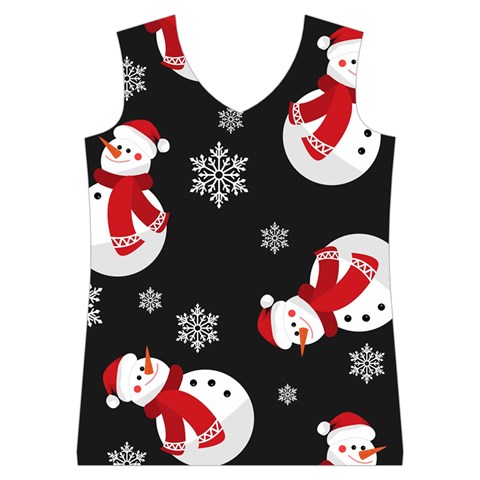 Christmas Texture, Retro Background With Snowmen Women s Basketball Tank Top from ArtsNow.com Front