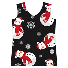 Christmas Texture, Retro Background With Snowmen Women s Basketball Tank Top from ArtsNow.com Front