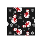 Christmas Texture, Retro Background With Snowmen Satin Bandana Scarf 22  x 22 