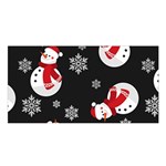 Christmas Texture, Retro Background With Snowmen Satin Shawl 45  x 80 