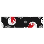 Christmas Texture, Retro Background With Snowmen Oblong Satin Scarf (16  x 60 )