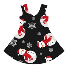 Christmas Texture, Retro Background With Snowmen Short Sleeve V Front