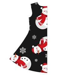 Christmas Texture, Retro Background With Snowmen Short Sleeve V Back Left