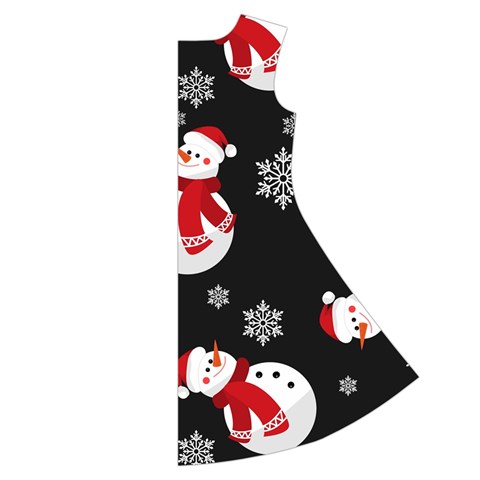 Christmas Texture, Retro Background With Snowmen Short Sleeve V Back Right