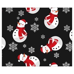 Christmas Texture, Retro Background With Snowmen Zipper Medium Tote Bag from ArtsNow.com Front