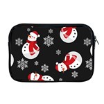 Christmas Texture, Retro Background With Snowmen Apple MacBook Pro 17  Zipper Case