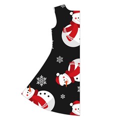 Christmas Texture, Retro Background With Snowmen Long Sleeve Velvet V Back Left