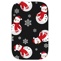 Christmas Texture, Retro Background With Snowmen Waist Pouch (Small) from ArtsNow.com Back