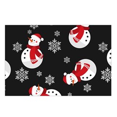 Christmas Texture, Retro Background With Snowmen Waist Pouch (Small) from ArtsNow.com Loop