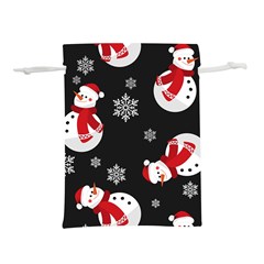 Christmas Texture, Retro Background With Snowmen Lightweight Drawstring Pouch (S) from ArtsNow.com Front