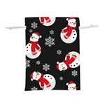 Christmas Texture, Retro Background With Snowmen Lightweight Drawstring Pouch (L)