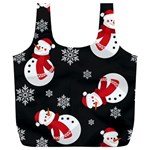 Christmas Texture, Retro Background With Snowmen Full Print Recycle Bag (XXL)