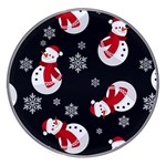 Christmas Texture, Retro Background With Snowmen Wireless Fast Charger(White)