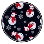 Christmas Texture, Retro Background With Snowmen Wireless Fast Charger(Black)