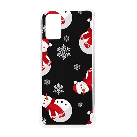 Christmas Texture, Retro Background With Snowmen Samsung Galaxy S20 Plus 6.7 Inch TPU UV Case from ArtsNow.com Front