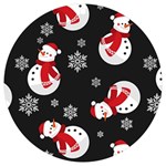 Christmas Texture, Retro Background With Snowmen UV Print Acrylic Ornament Round