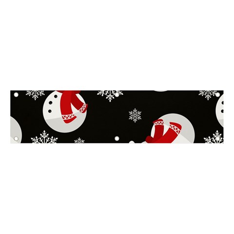 Christmas Texture, Retro Background With Snowmen Banner and Sign 4  x 1  from ArtsNow.com Front