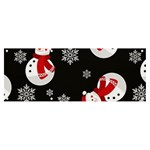 Christmas Texture, Retro Background With Snowmen Banner and Sign 8  x 3 