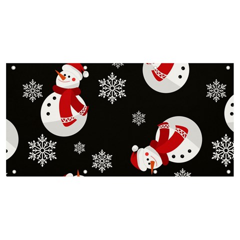 Christmas Texture, Retro Background With Snowmen Banner and Sign 8  x 4  from ArtsNow.com Front