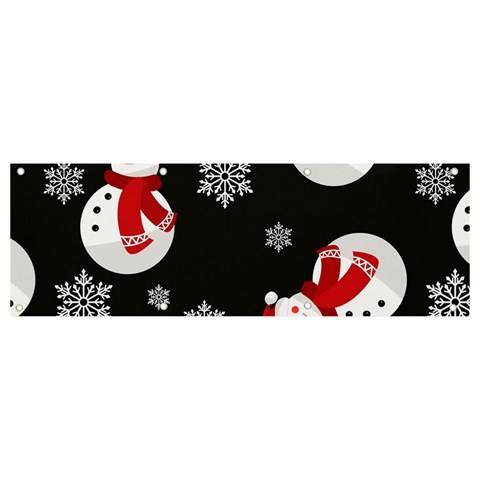 Christmas Texture, Retro Background With Snowmen Banner and Sign 9  x 3  from ArtsNow.com Front