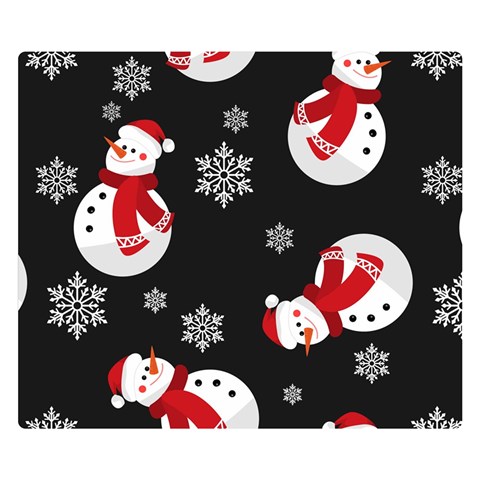 Christmas Texture, Retro Background With Snowmen Premium Plush Fleece Blanket (Small) from ArtsNow.com 50 x40  Blanket Front