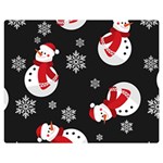 Christmas Texture, Retro Background With Snowmen Premium Plush Fleece Blanket (Medium)