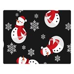 Christmas Texture, Retro Background With Snowmen Premium Plush Fleece Blanket (Large)